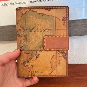 Alviero Martini Tan Leather Map Wallet - Make Me An Offer!!!
